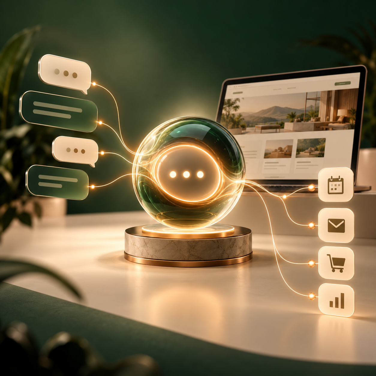 Illustration supporting AI concierge