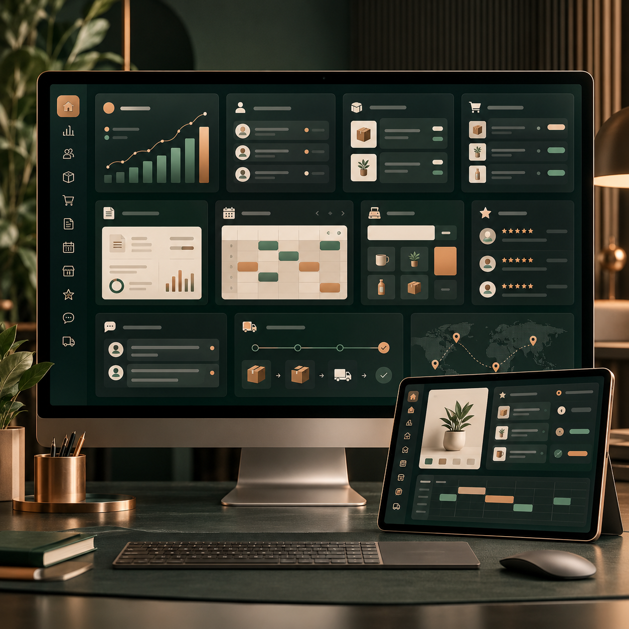 Illustration supporting Business management system access