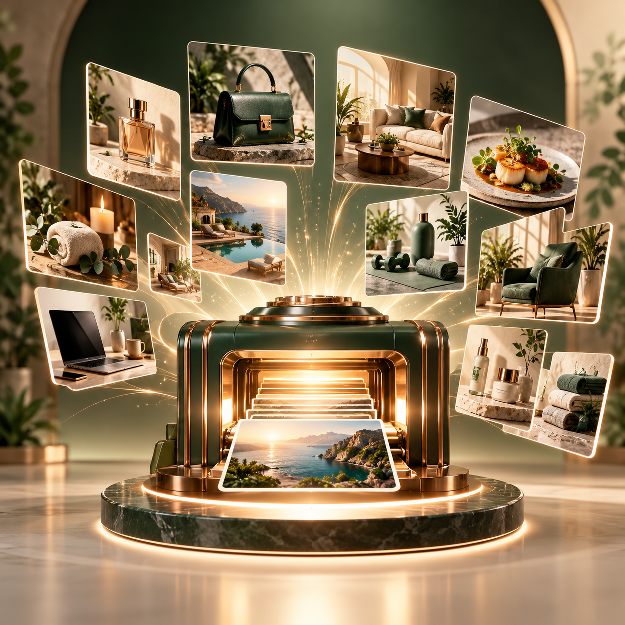 Illustration supporting Up to 50 generated product/service photos