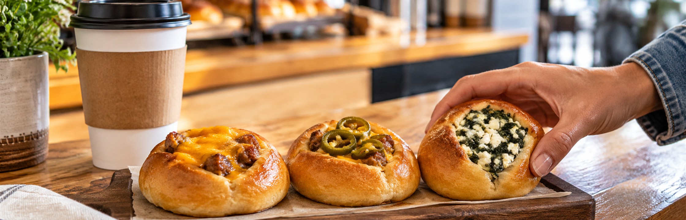Kolaches For A Quick Savory Breakfast — illustrative café photography