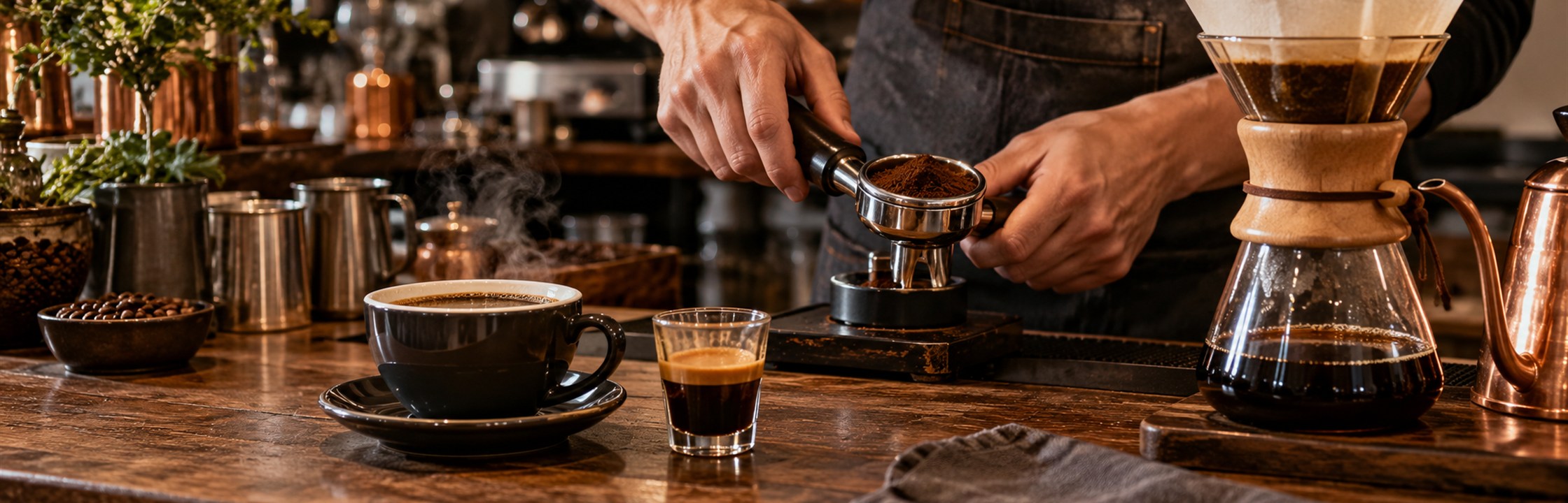 Espresso, Americano Or Brewed Coffee? — illustrative café photography