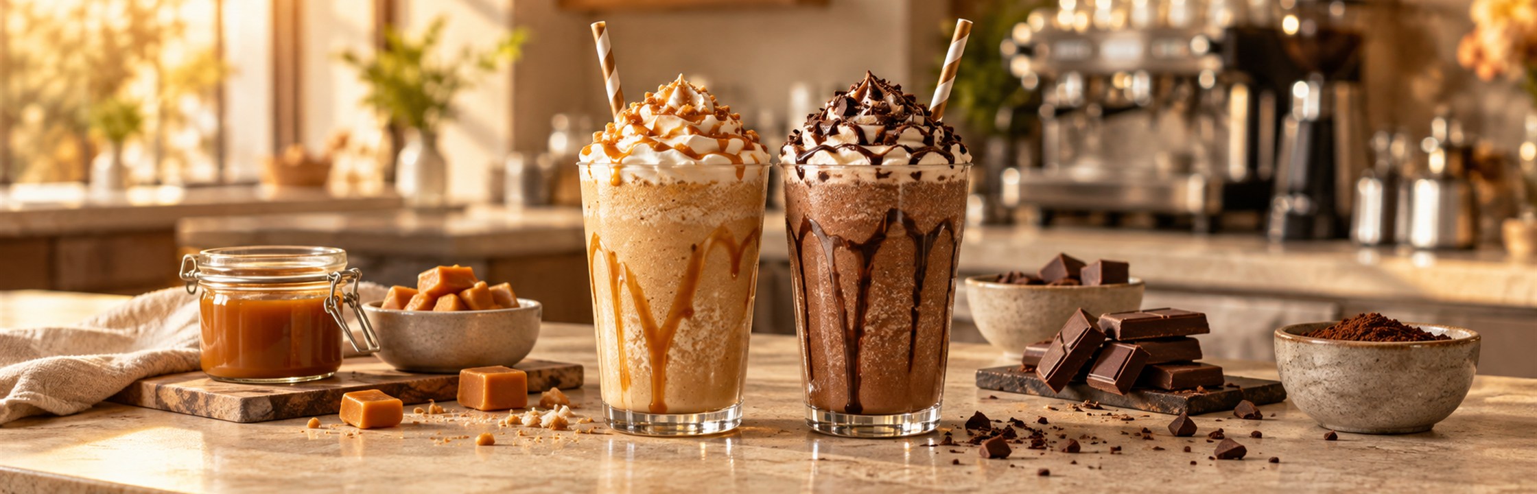 Caramel And Chocolate Classics — illustrative café photography