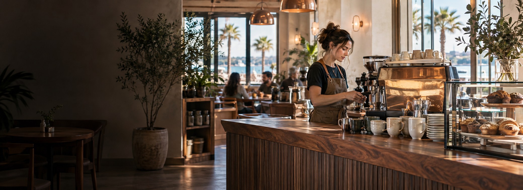 Coffee and breakfast at a welcoming café