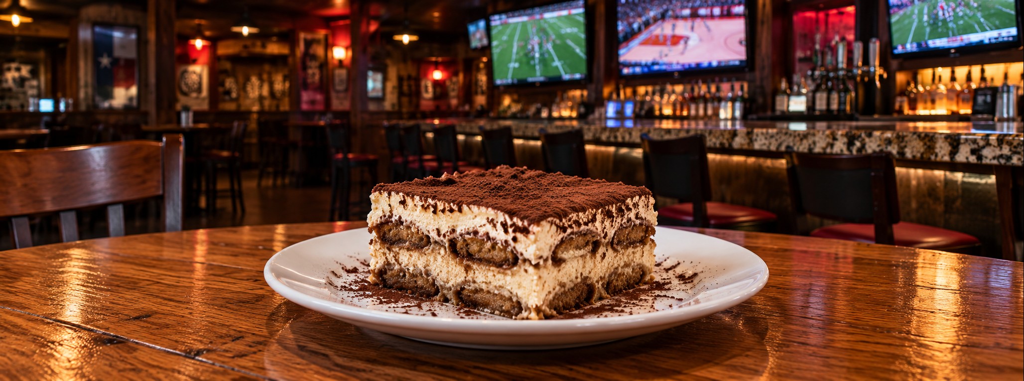Sports-bar food and atmosphere
