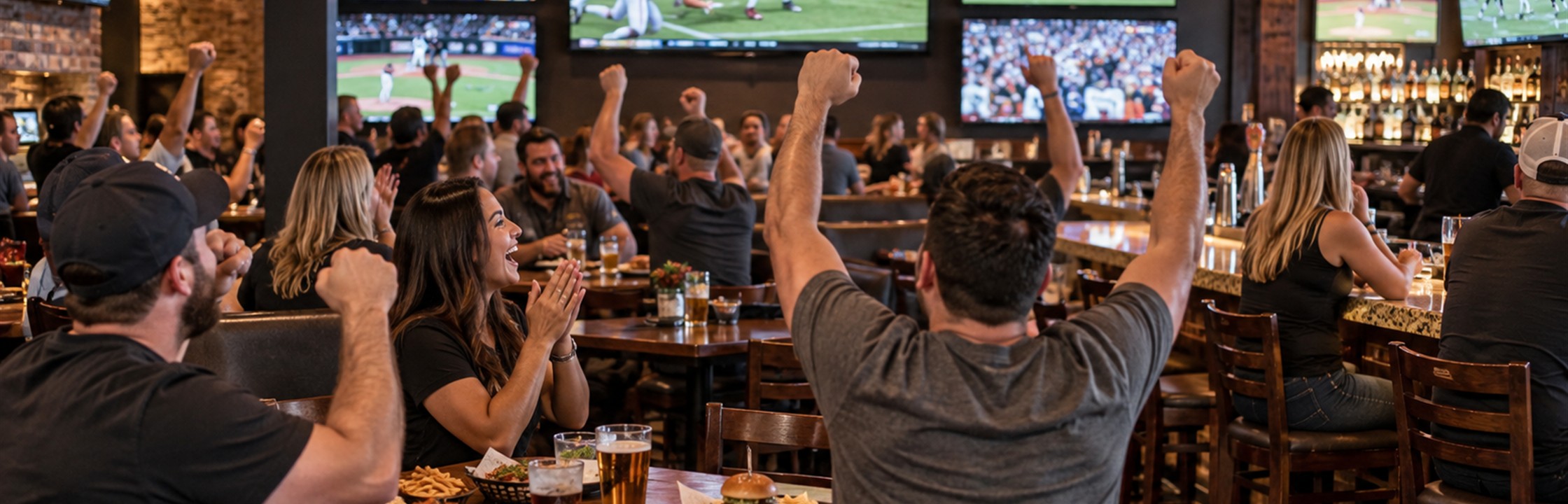 Order Food In Rounds at a neighborhood sports bar
