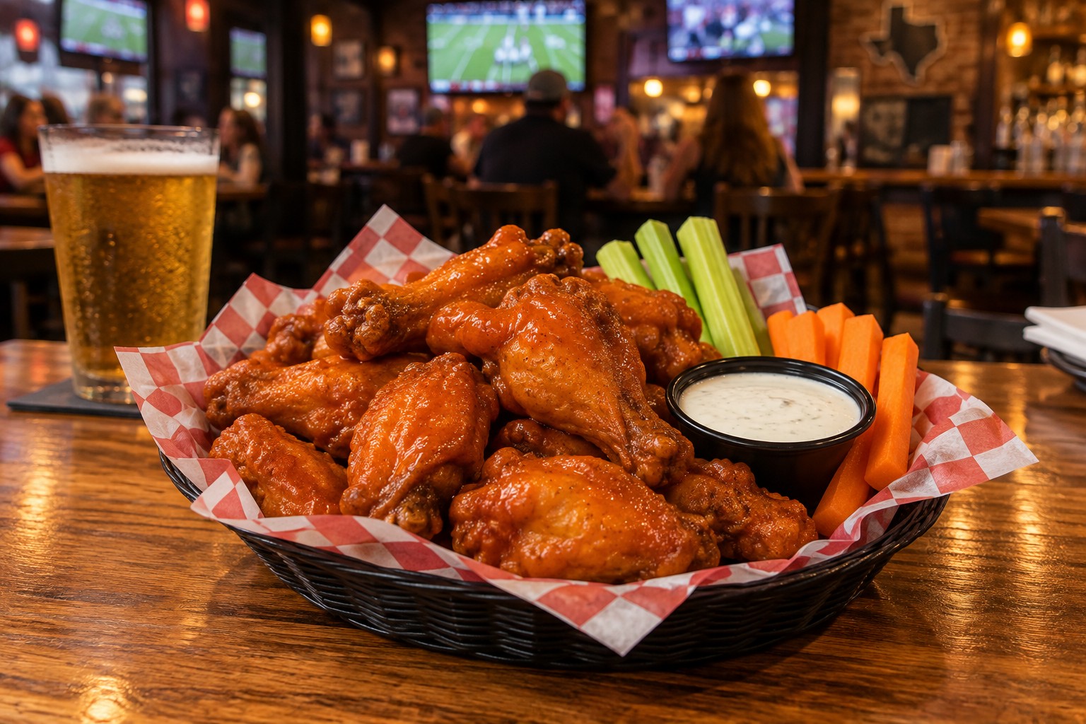 Wings In Texas City — Hoppe's sports-bar photography