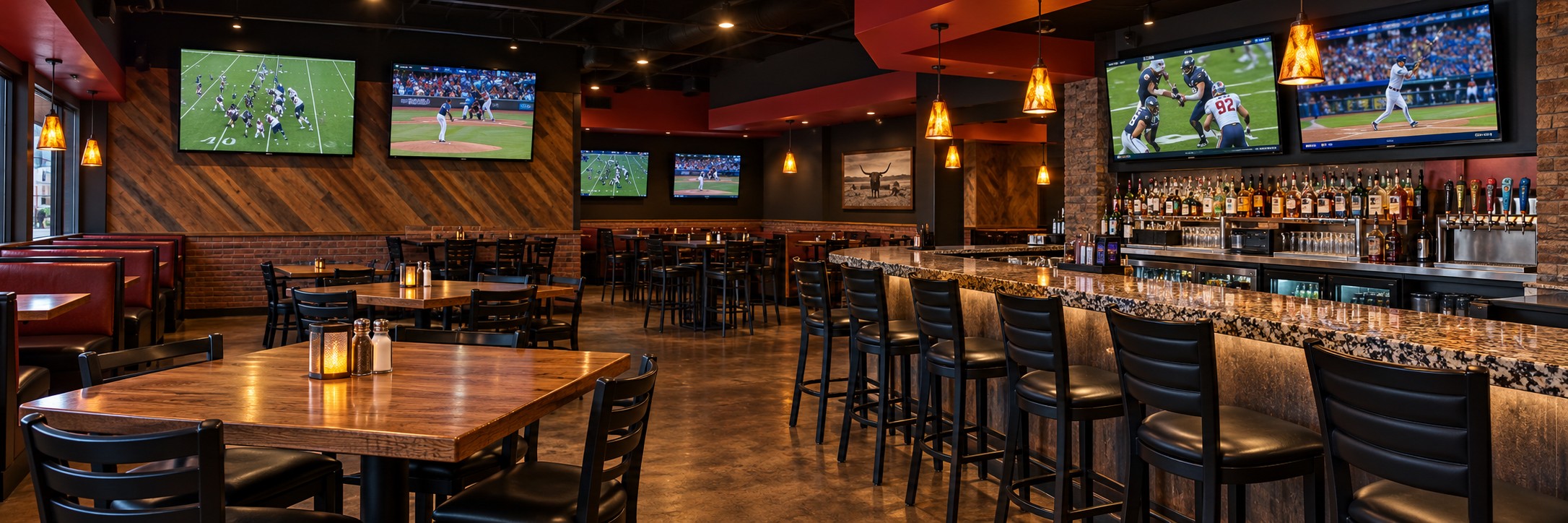 Sports-bar food and atmosphere