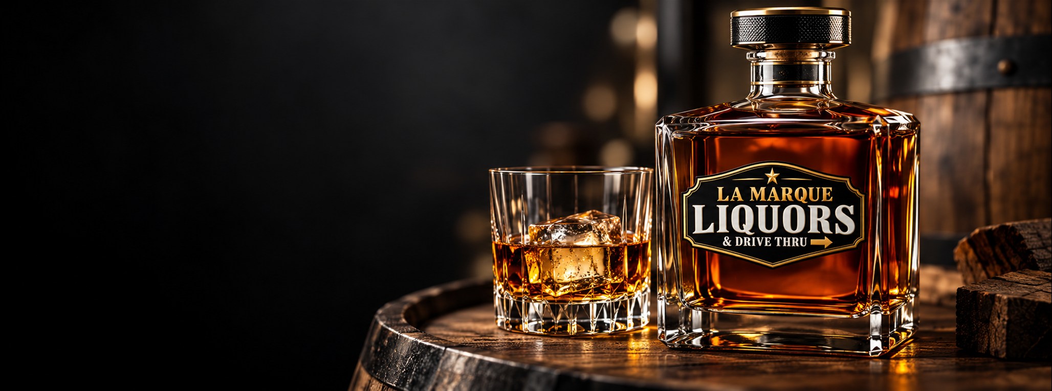 Branded liquor-store artwork