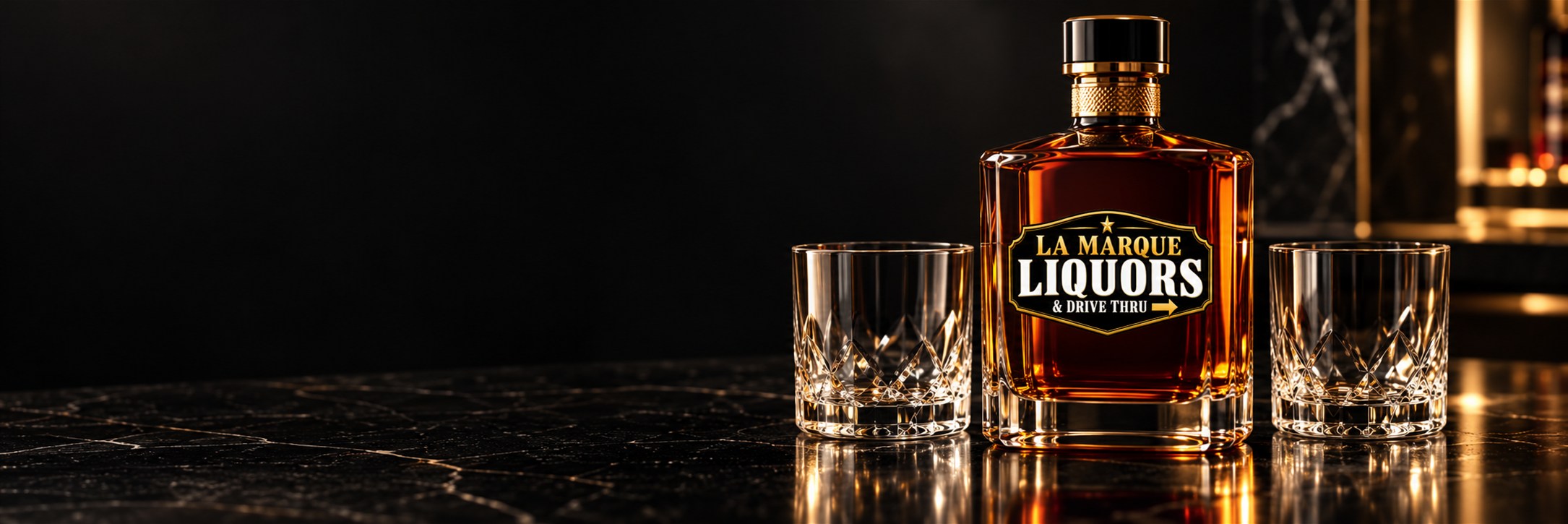 Branded liquor-store artwork