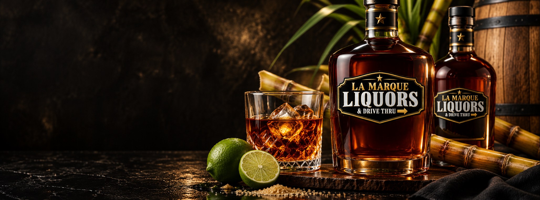 Branded liquor-store artwork